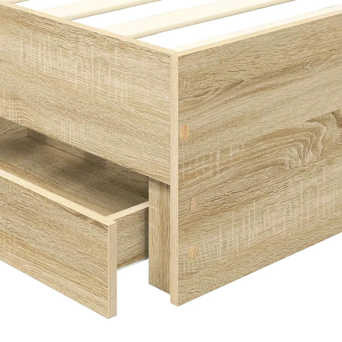 Sonoma Oak Bed Frame with Drawer Storage 90 x 190 cm