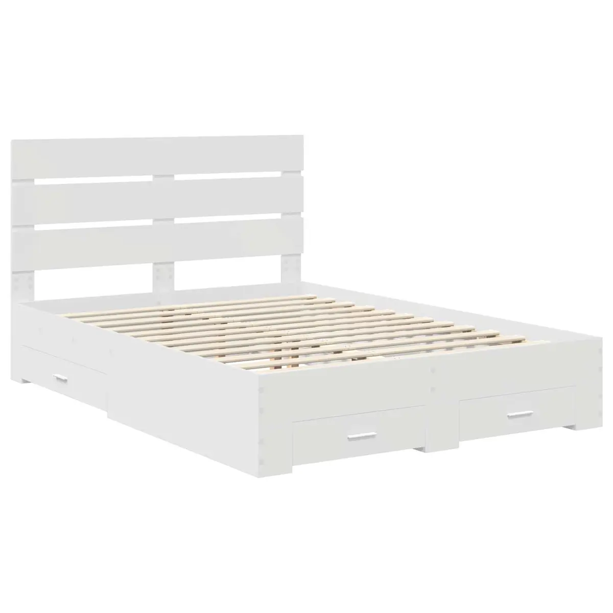 White Bed Frame with Drawers 150x200cm