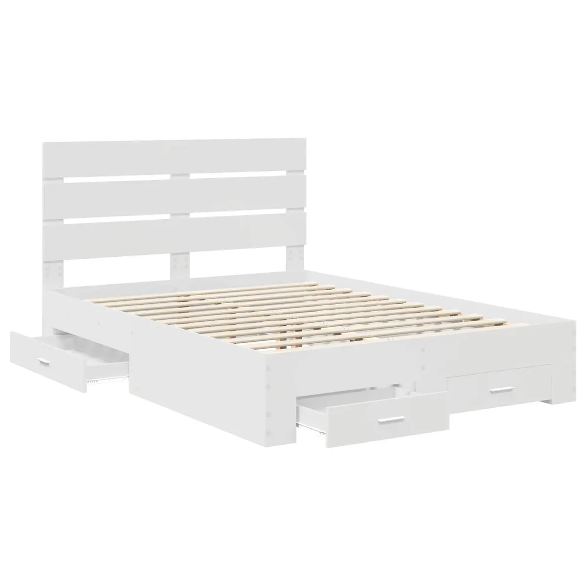 White Bed Frame with Drawers 150x200cm