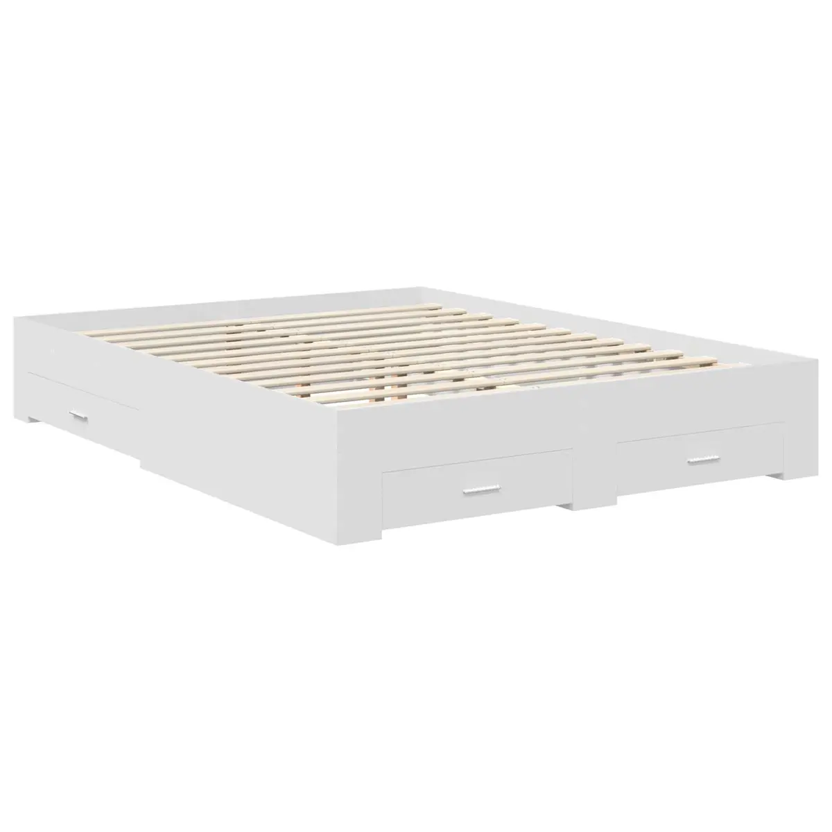 White Bed Frame with Drawers 150x200cm