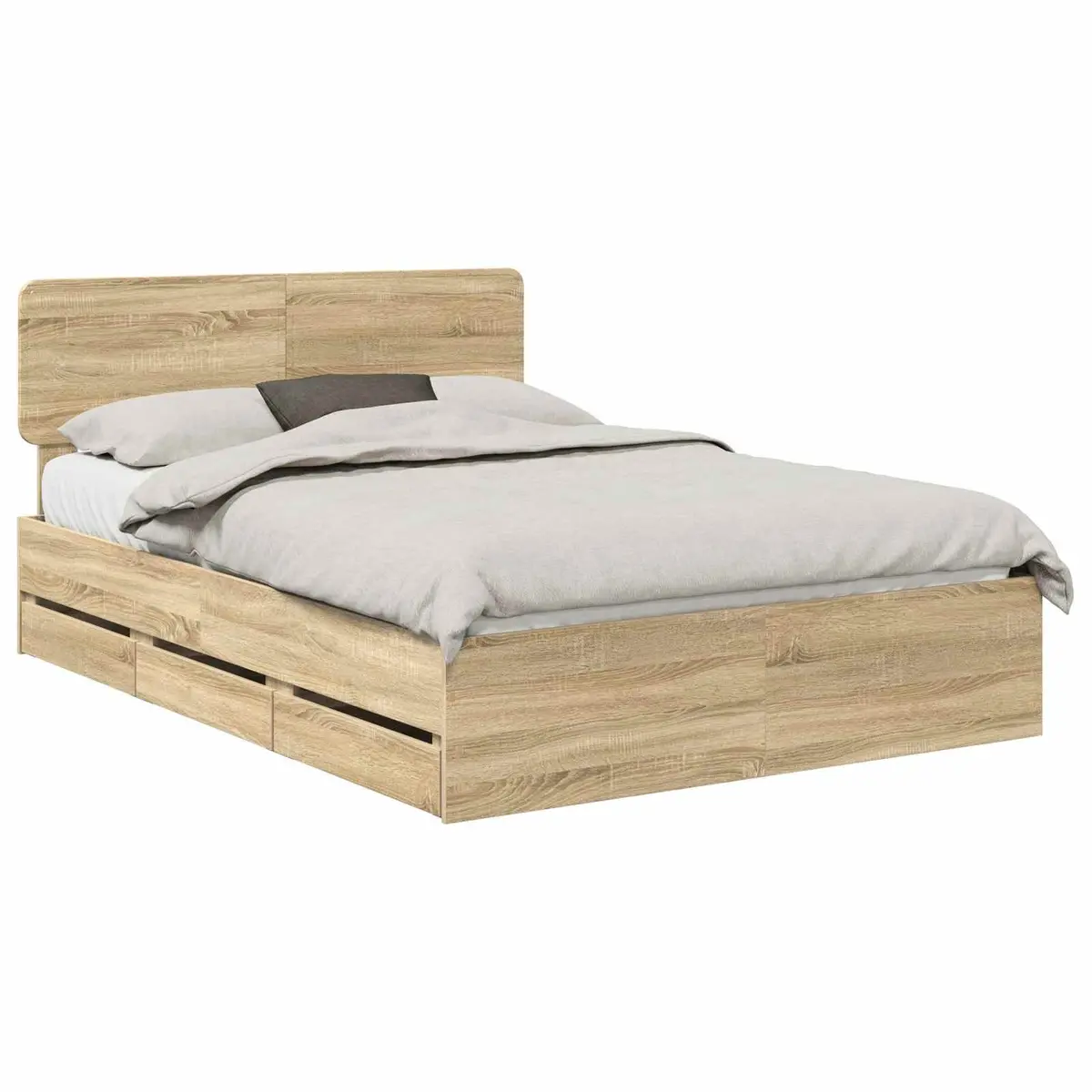 Bed Frame with Storage Drawers Modern Bedroom Furniture Engineered Wood