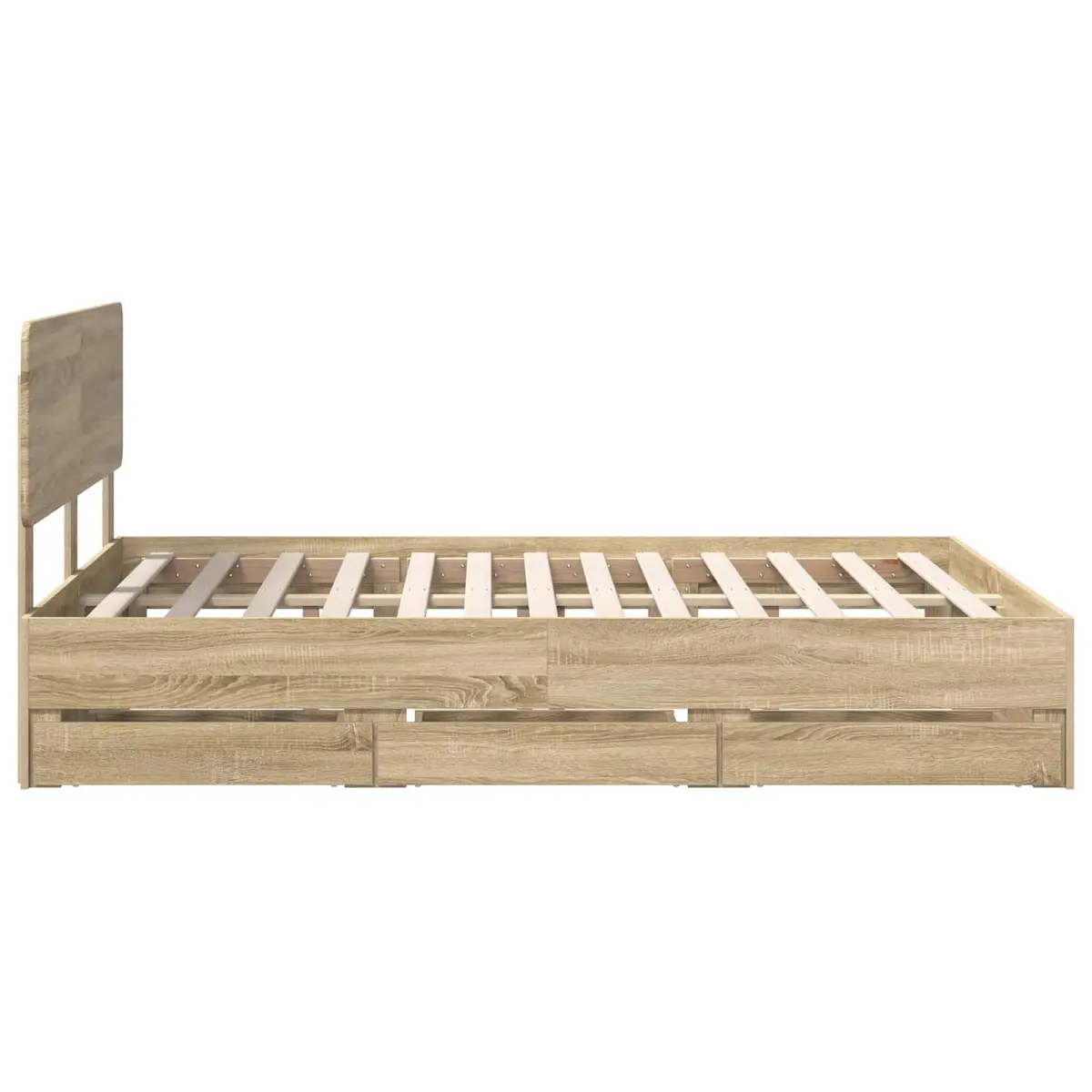 Bed Frame with Storage Drawers Modern Bedroom Furniture Engineered Wood