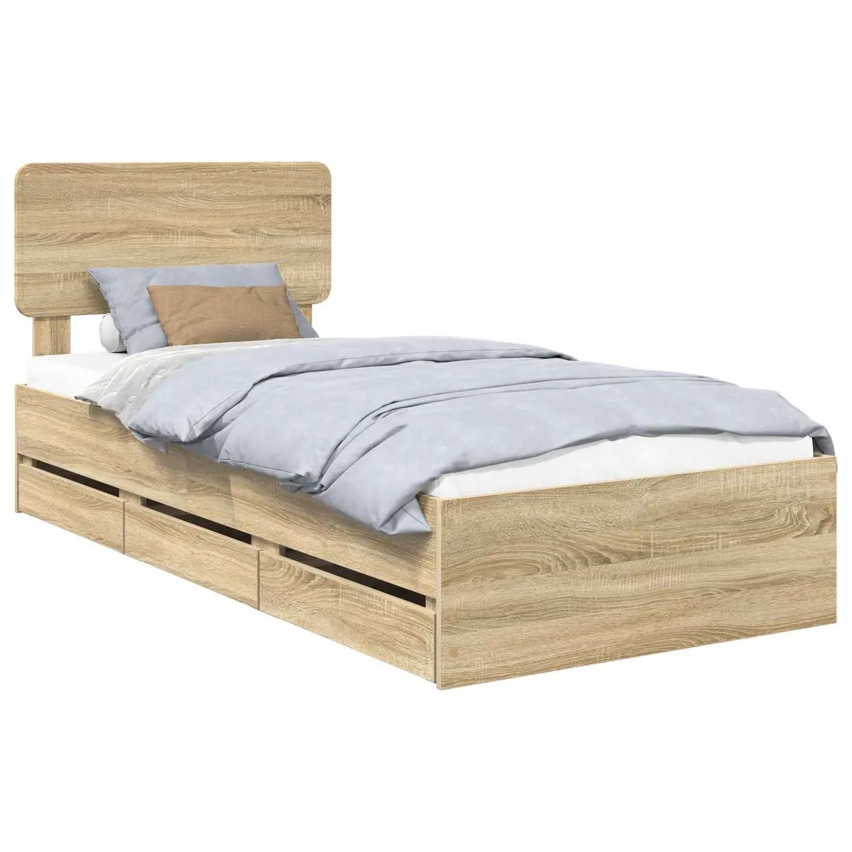 Bed Frame with Storage Drawers 90x190cm