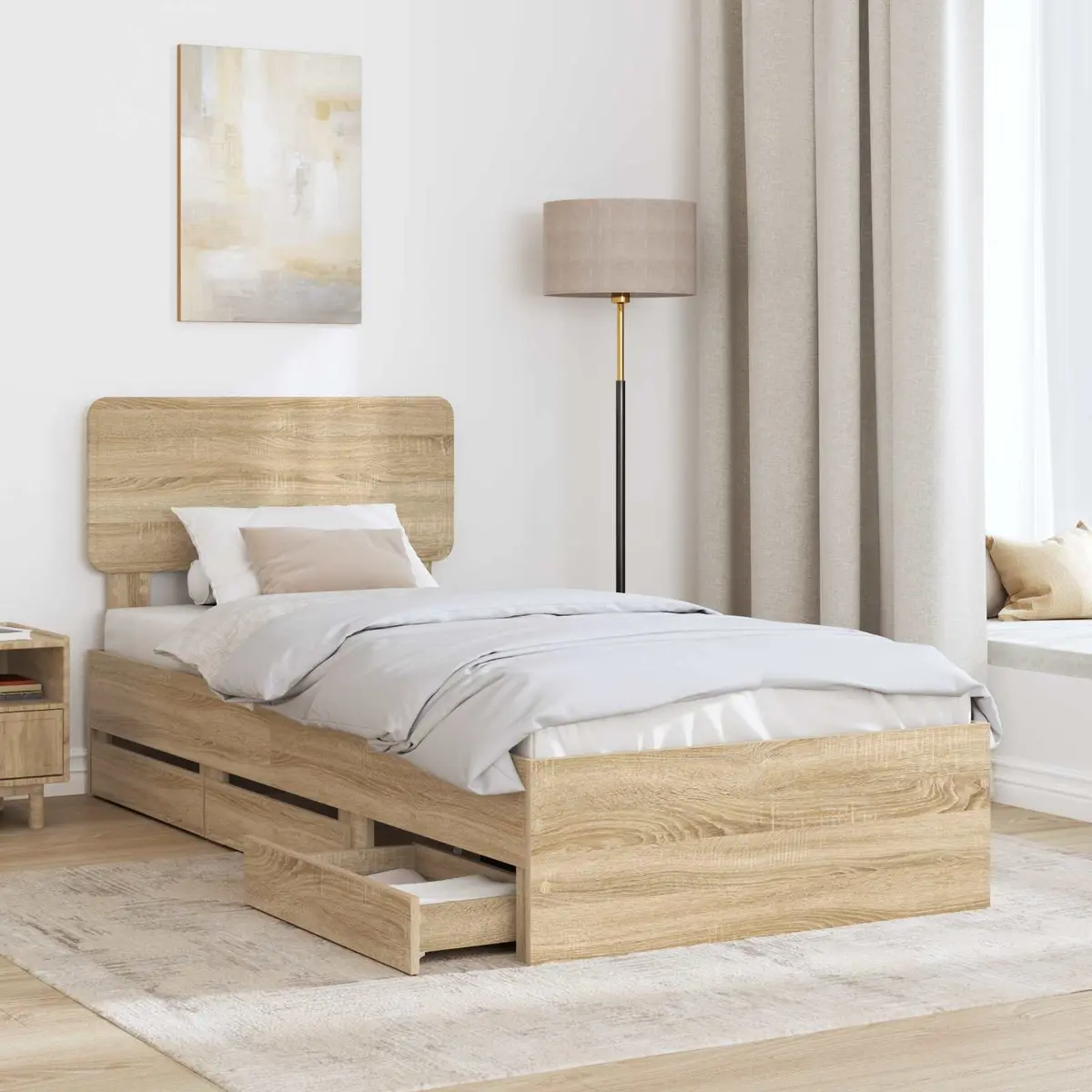 Bed Frame with Storage Drawers 90x190cm