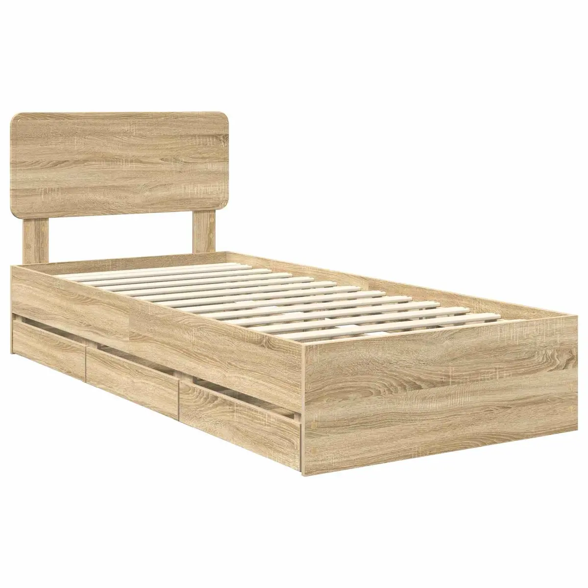 Bed Frame with Storage Drawers 90x190cm