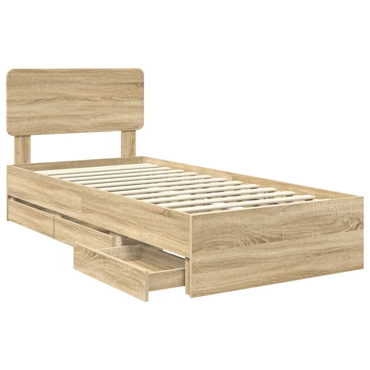 Bed Frame with Storage Drawers 90x190cm