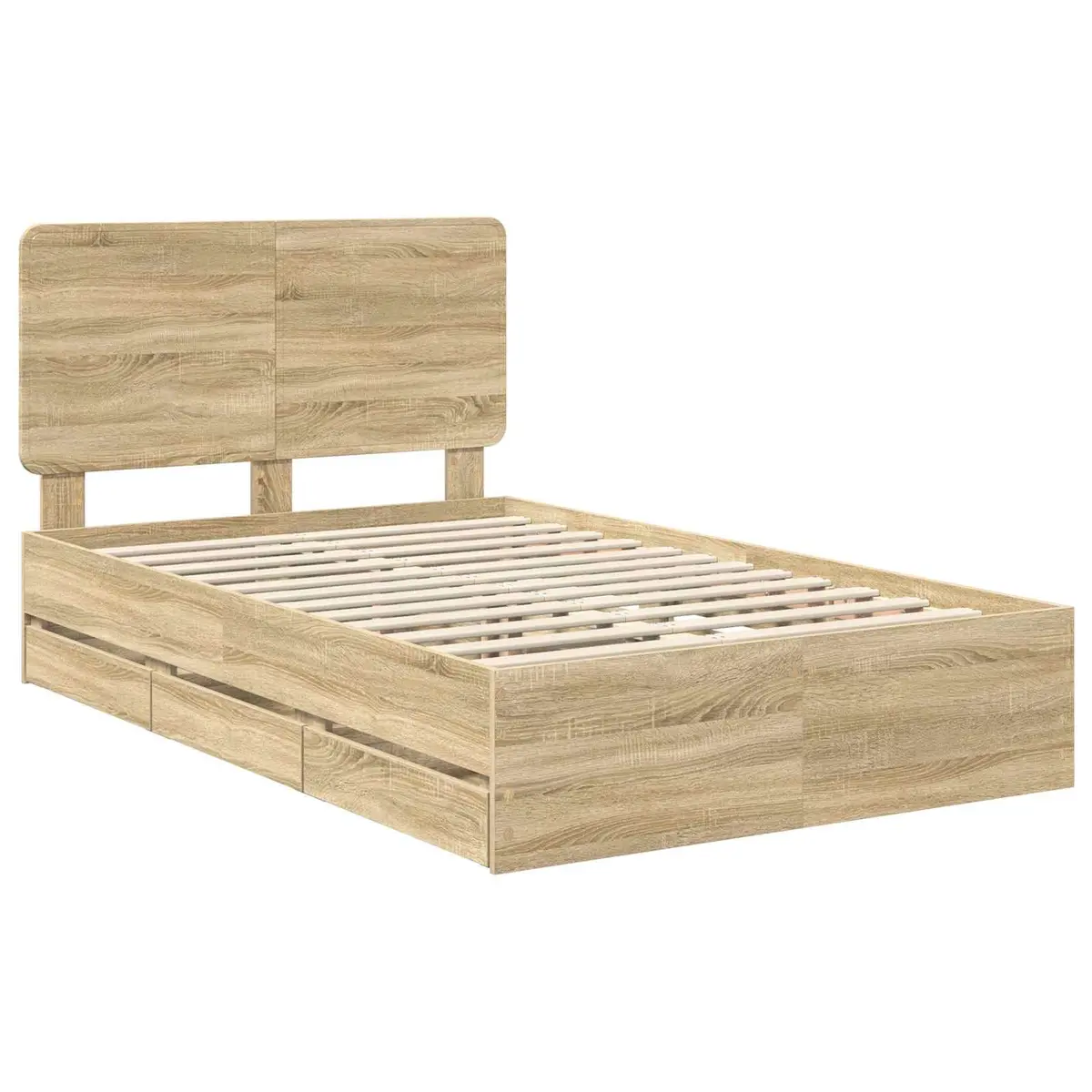 Bed Frame with Drawer Storage Bedroom 135 x 190 cm