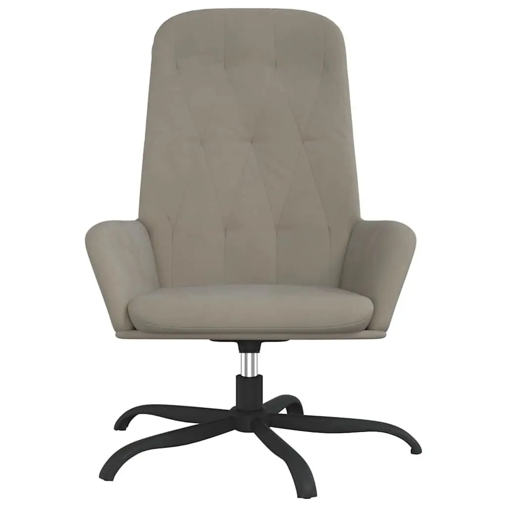 Light Grey Velvet Swivel Arm Chair