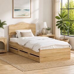 Bed Frame Dimensions 90 x 190 cm with Storage Drawer