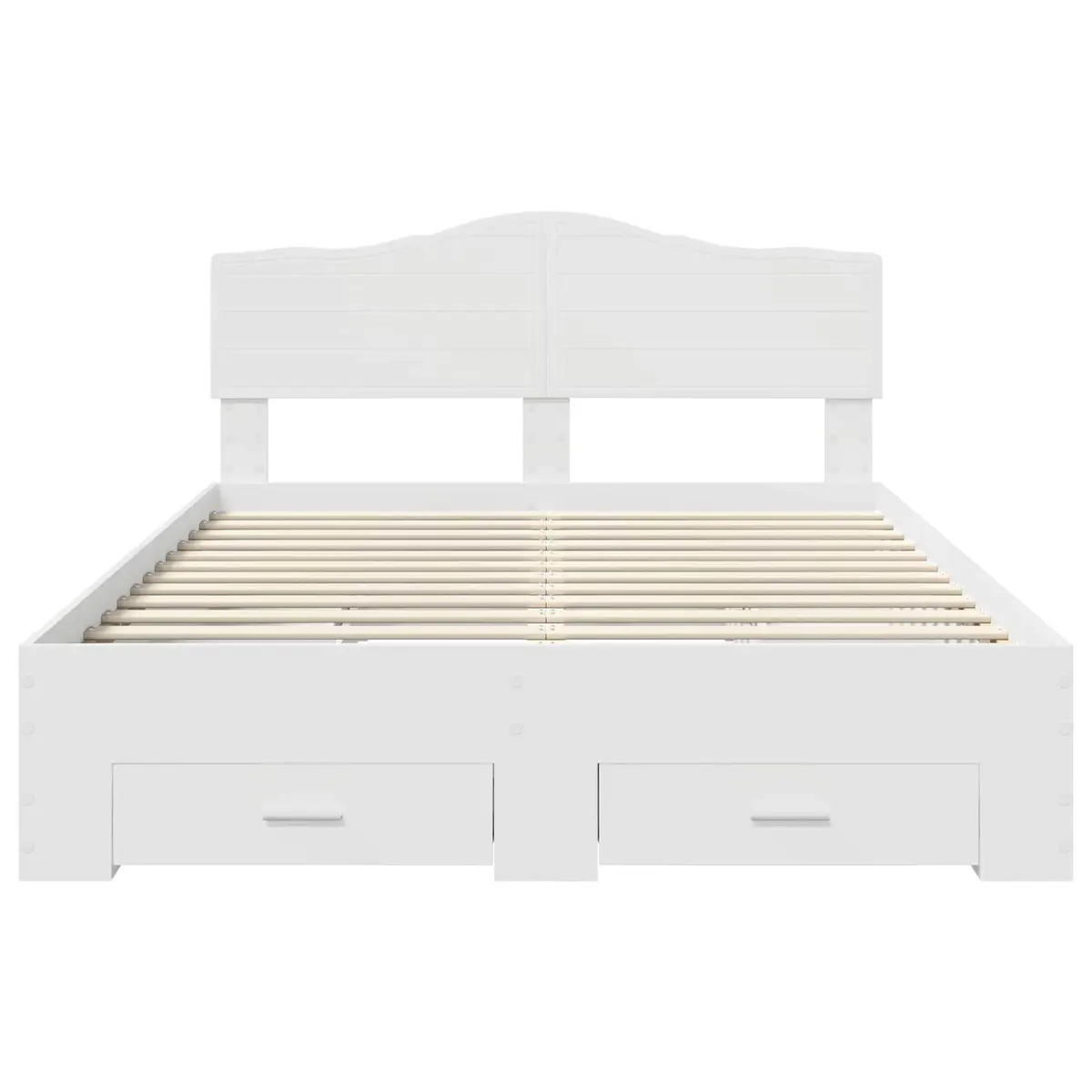 Bed Frame with Headboard and Storage Drawers White 150 x 200 cm Modern Design