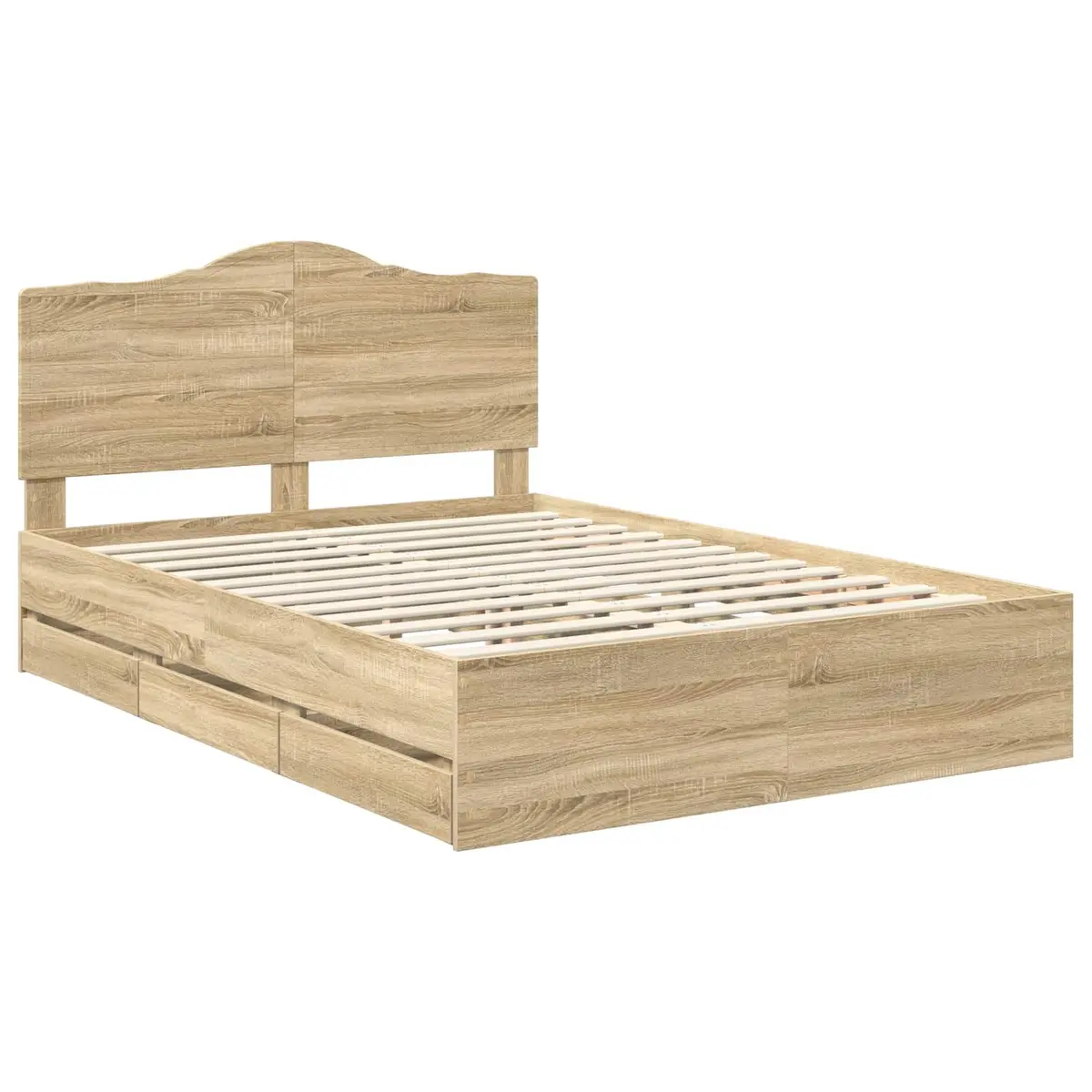 Bed Frame with Storage Drawer Bedroom 150 x 200 cm Brown