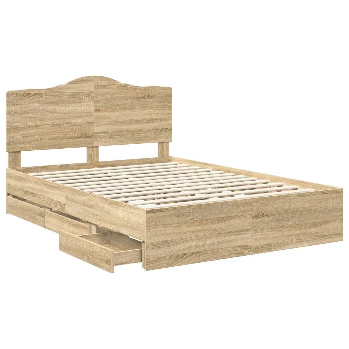 Bed Frame with Storage Drawer Bedroom 150 x 200 cm Brown
