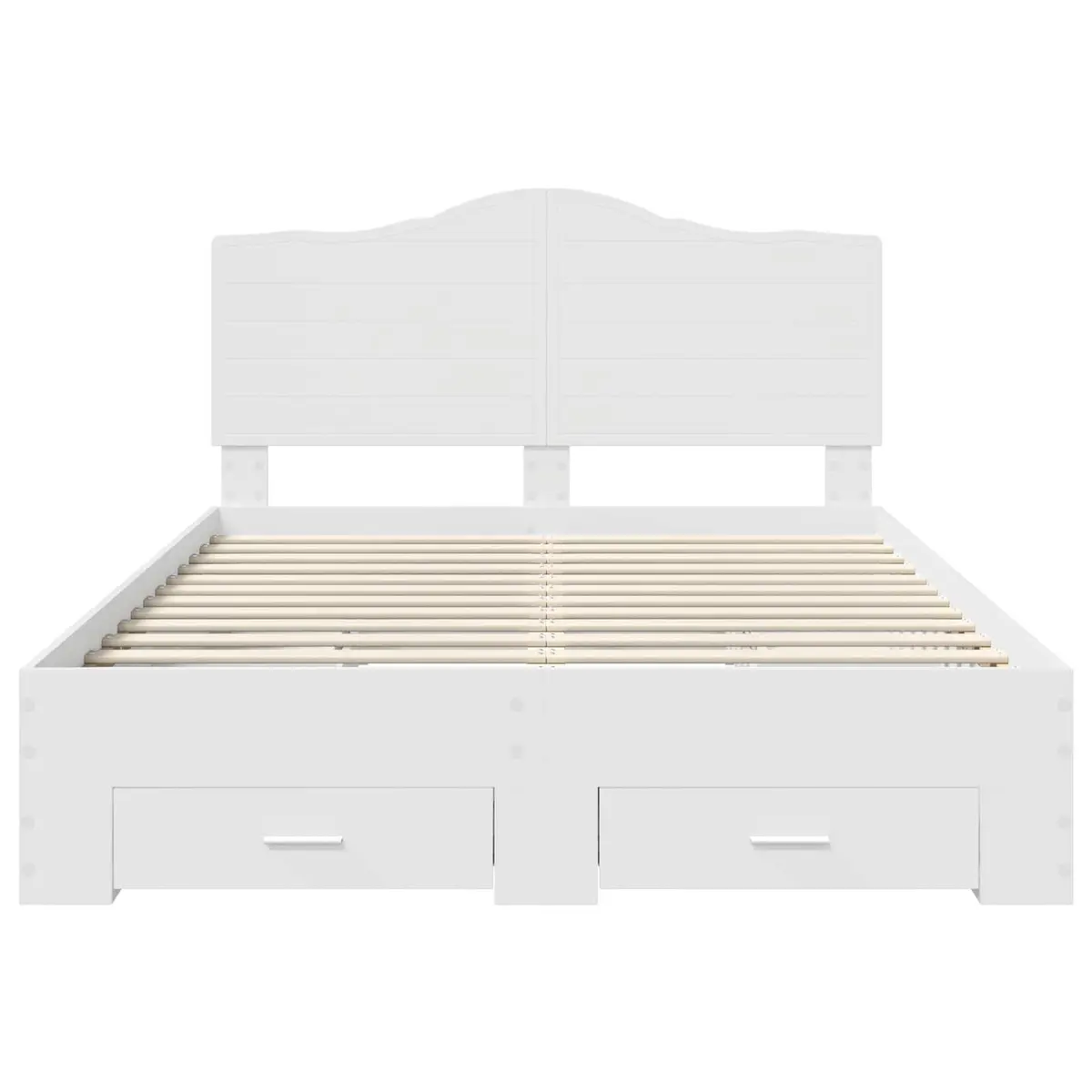 White Bed Frame with Headboard 150 x 200 cm