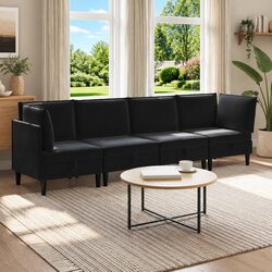 4-Piece Black Velvet Furniture Set – Specs Inside