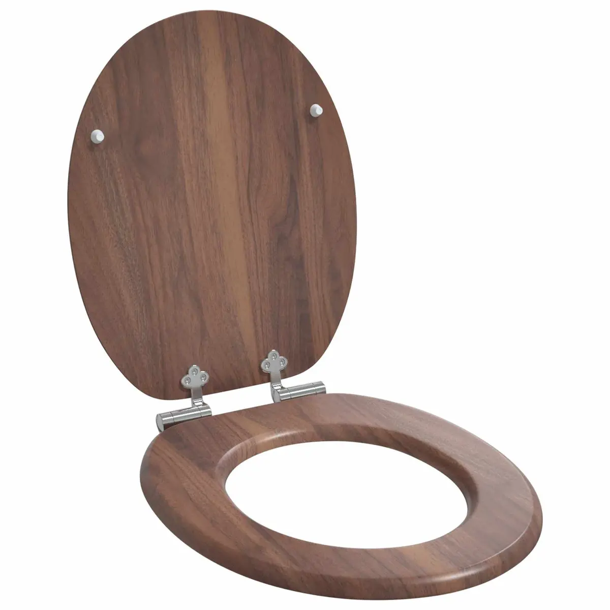 Soft-Close Toilet Seat Bathroom 44x38cm MDF 2 Piece