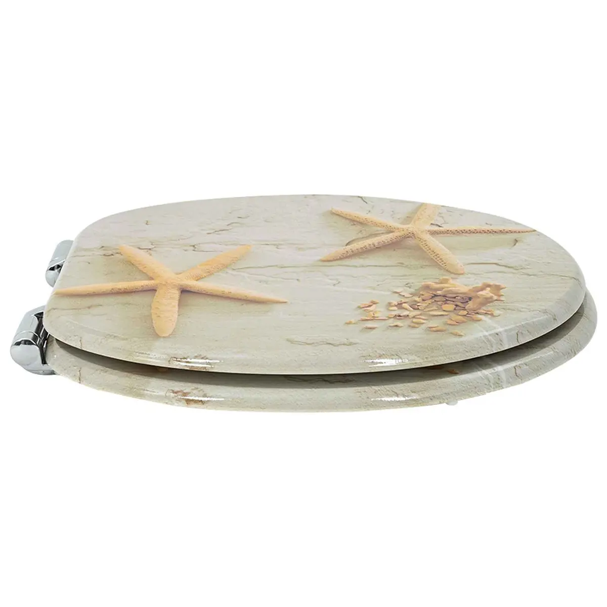 Soft-Close Toilet Seat for Bathroom 44 x 38 cm Yellow White 2 Pack