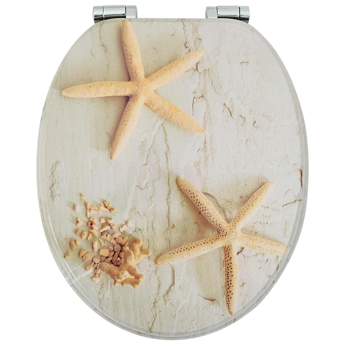Soft-Close Toilet Seat for Bathroom 44 x 38 cm Yellow White 2 Pack