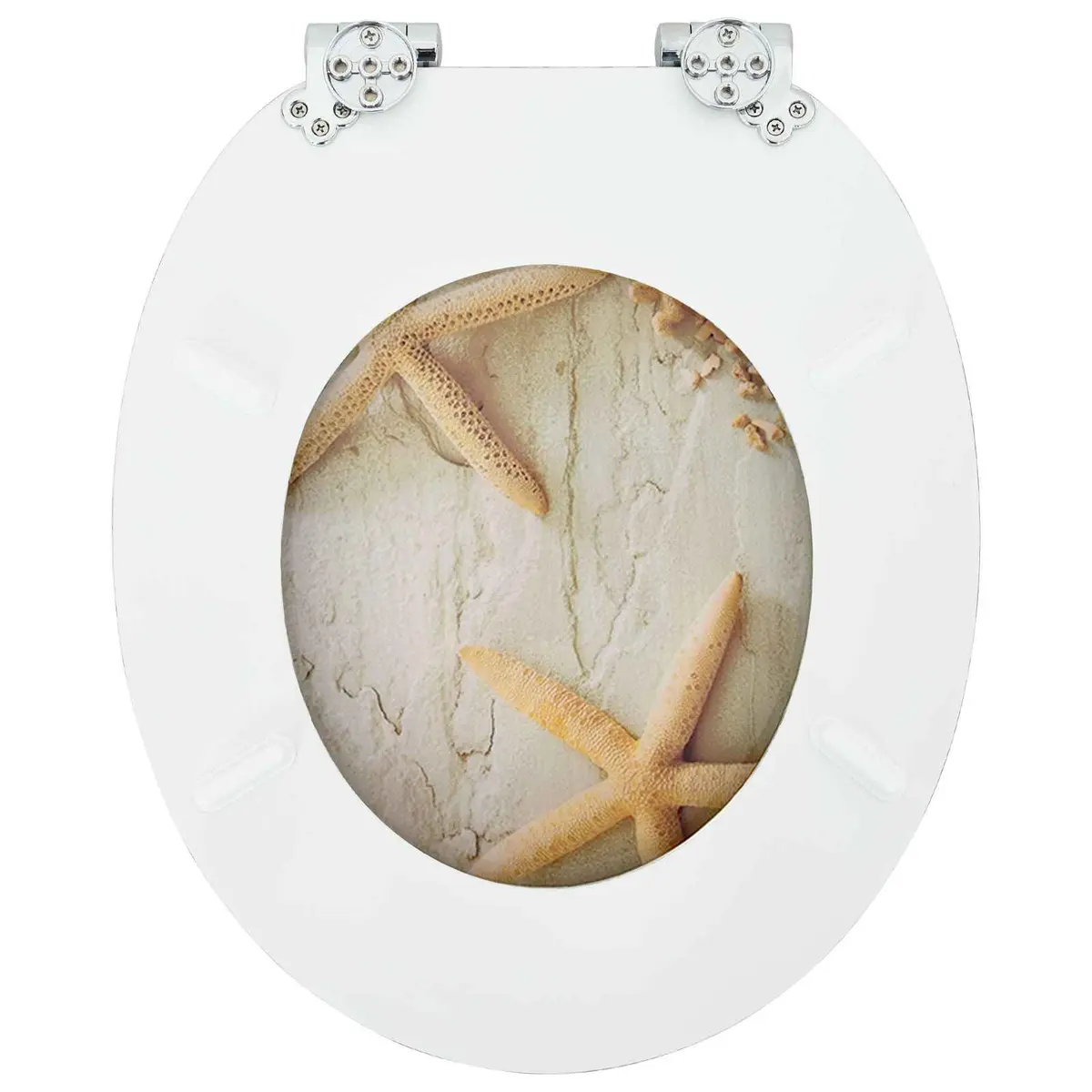Soft-Close Toilet Seat for Bathroom 44 x 38 cm Yellow White 2 Pack