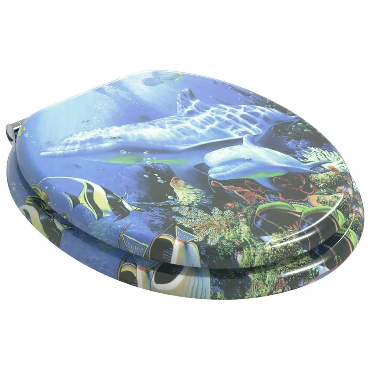 Soft-Close Toilet Seat Bathroom Fixture 44 x 38 cm Blue 2 Pack