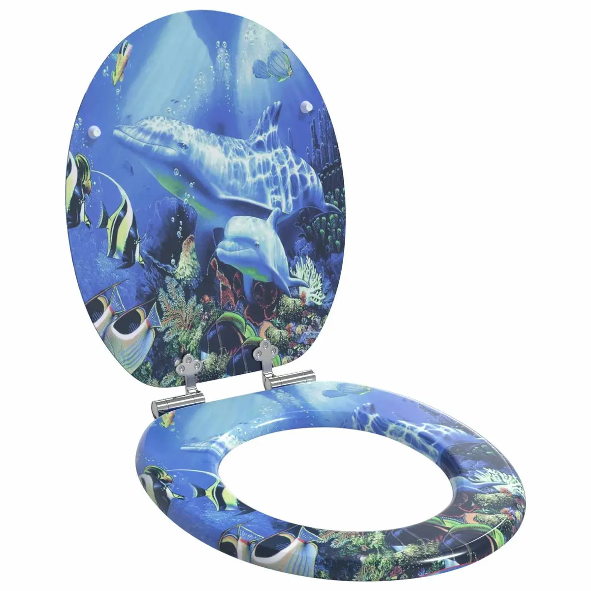 Soft-Close Toilet Seat Bathroom Fixture 44 x 38 cm Blue 2 Pack