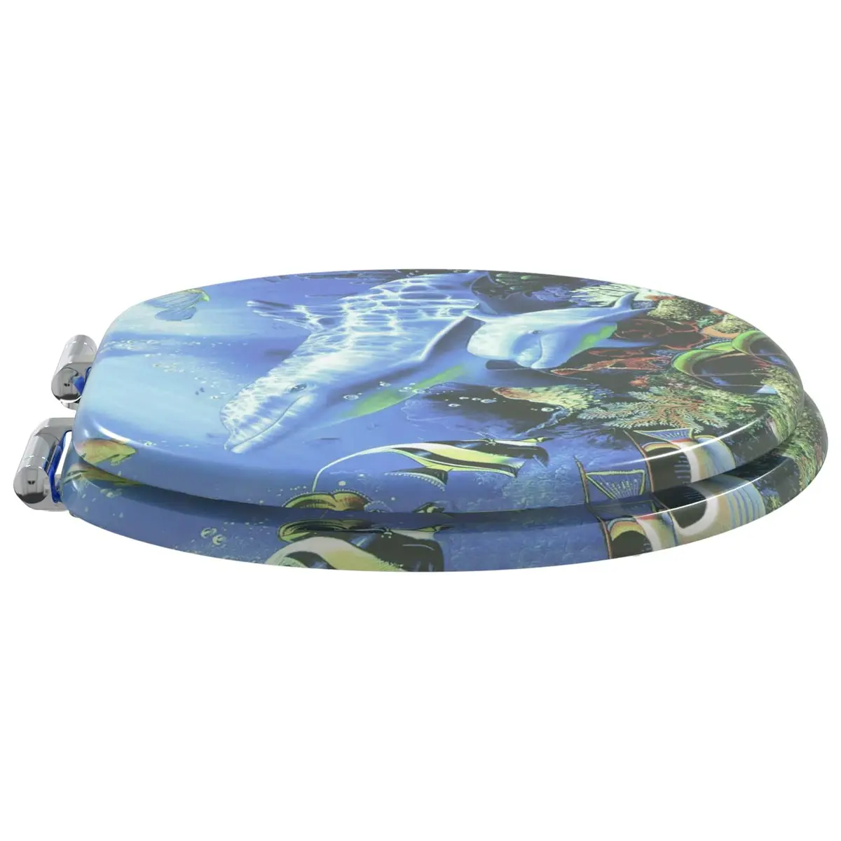 Soft-Close Toilet Seat Bathroom Fixture 44 x 38 cm Blue 2 Pack