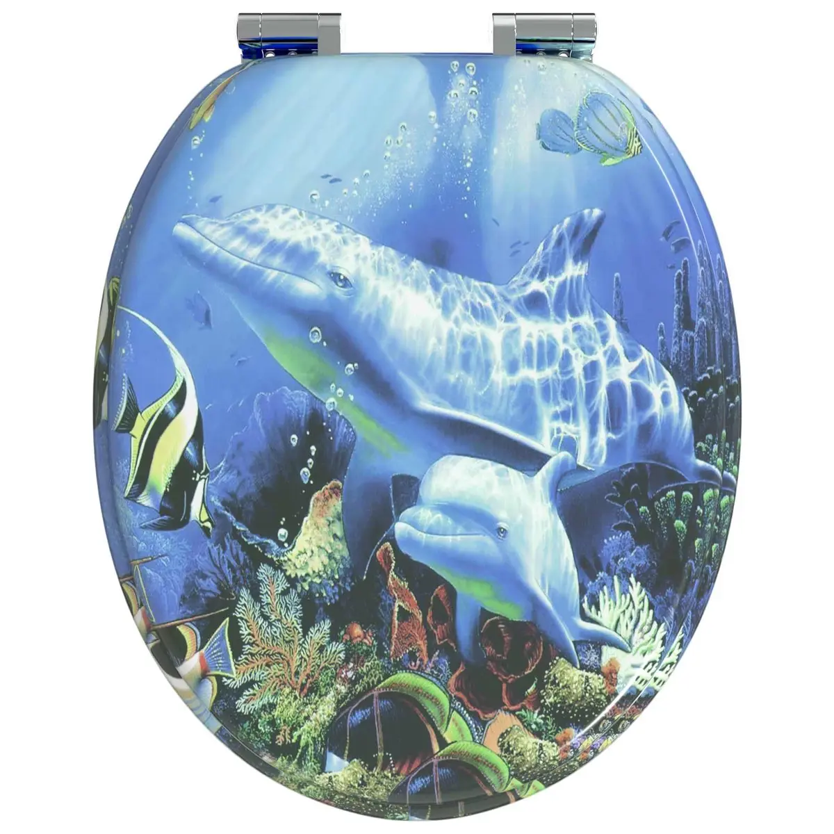 Soft-Close Toilet Seat Bathroom Fixture 44 x 38 cm Blue 2 Pack