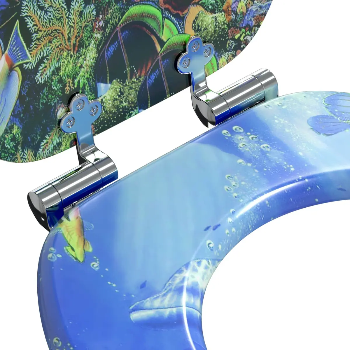 Soft-Close Toilet Seat Bathroom Fixture 44 x 38 cm Blue 2 Pack