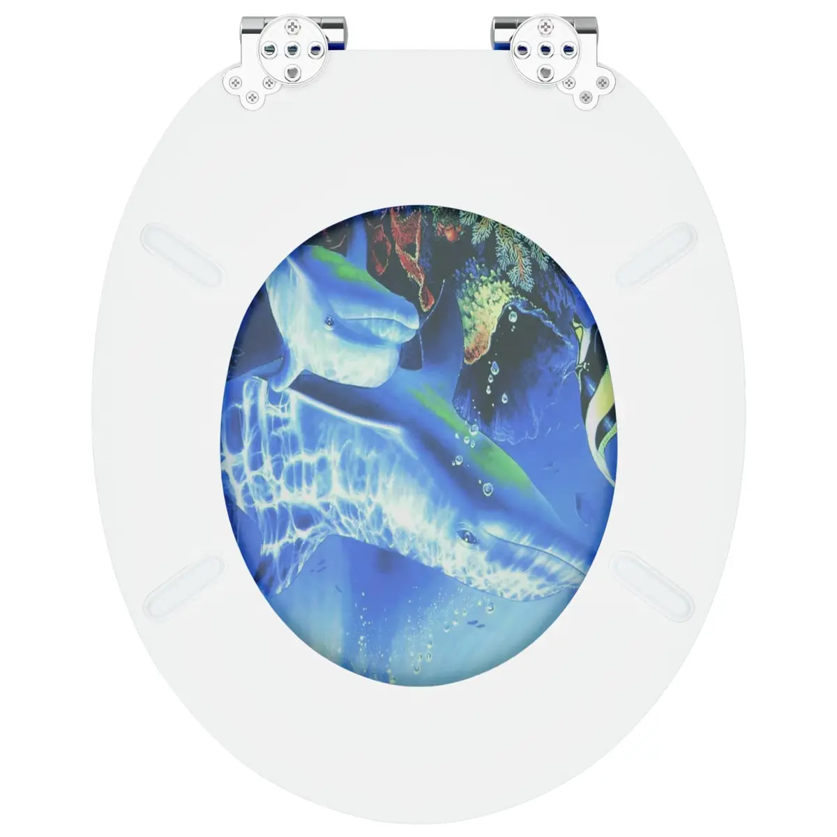 Soft-Close Toilet Seat Bathroom Fixture 44 x 38 cm Blue 2 Pack