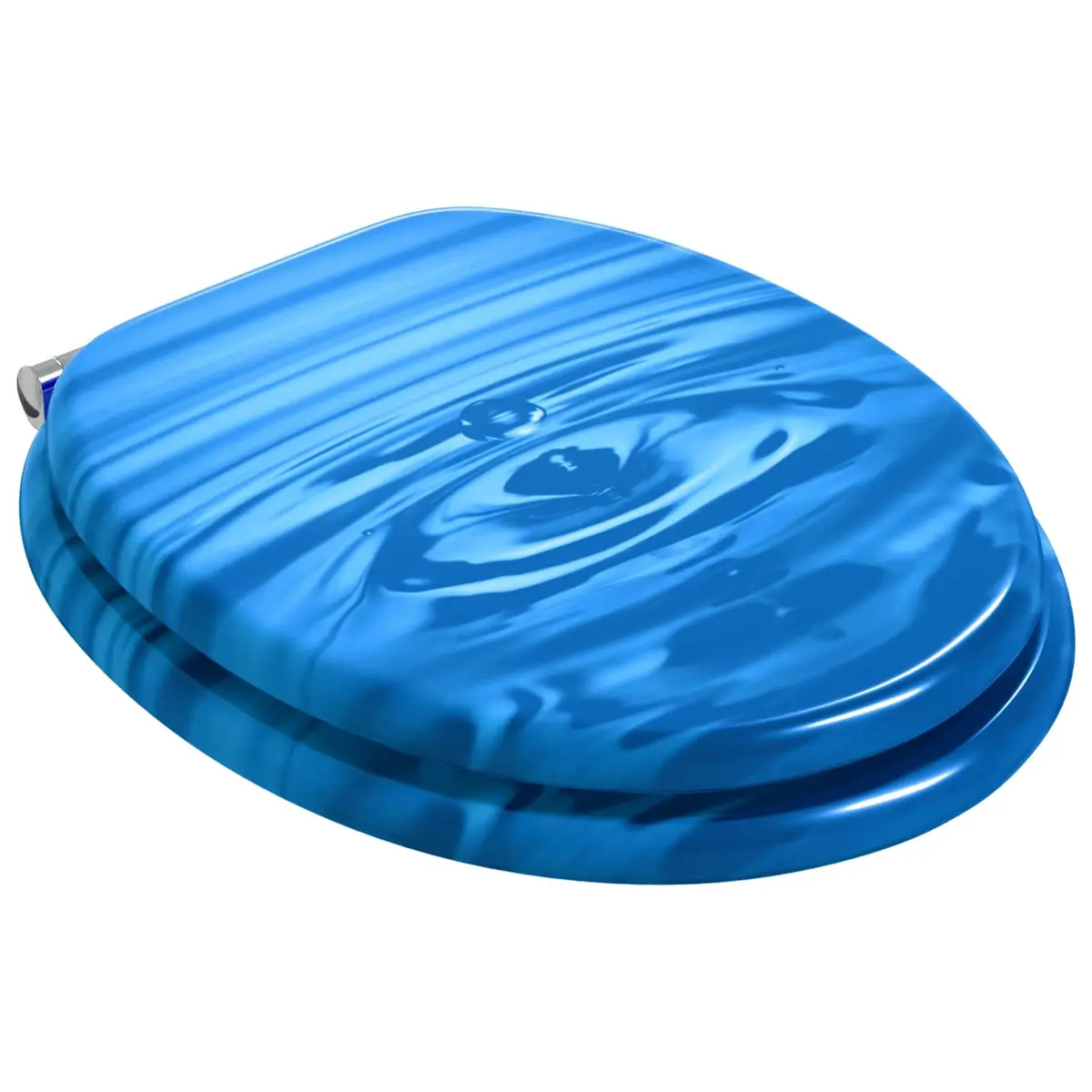 Soft-Close Toilet Seat Bathroom Accessory 44 x 38 cm Blue MDF Board 2 Pack
