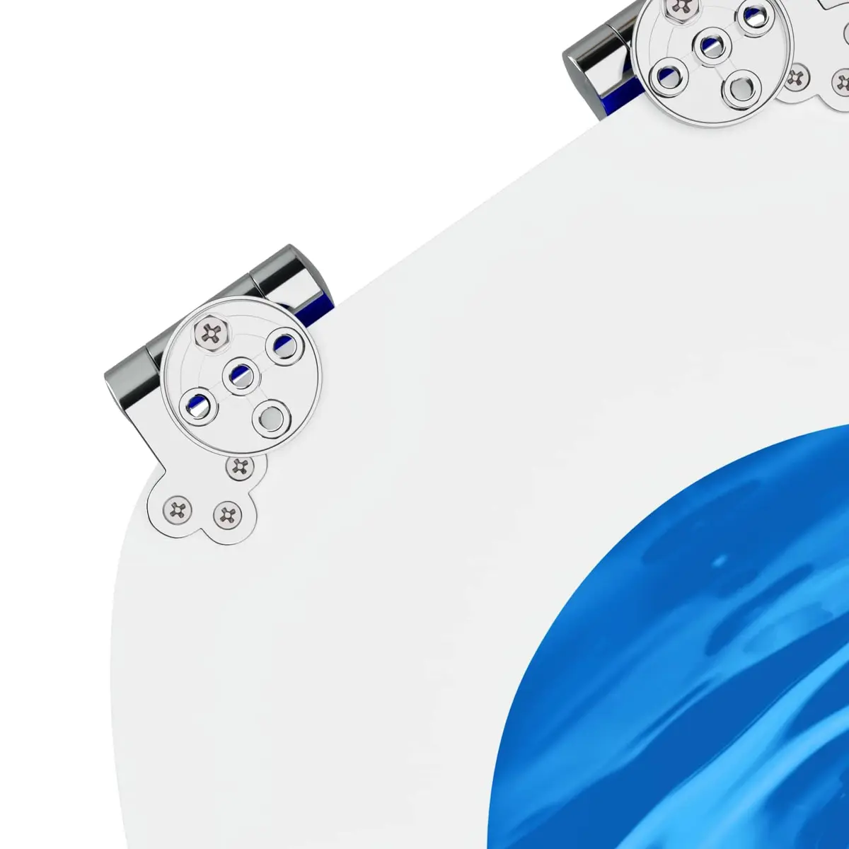 Soft-Close Toilet Seat Bathroom Accessory 44 x 38 cm Blue MDF Board 2 Pack