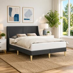 Dimensions and Materials of Dark Grey Bed Frame