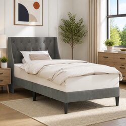 Specifications of Dark Grey Velvet Bed Frame 90 x 190 cm