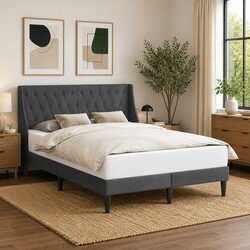 Detailed Specifications of the Dark Grey Bed Frame