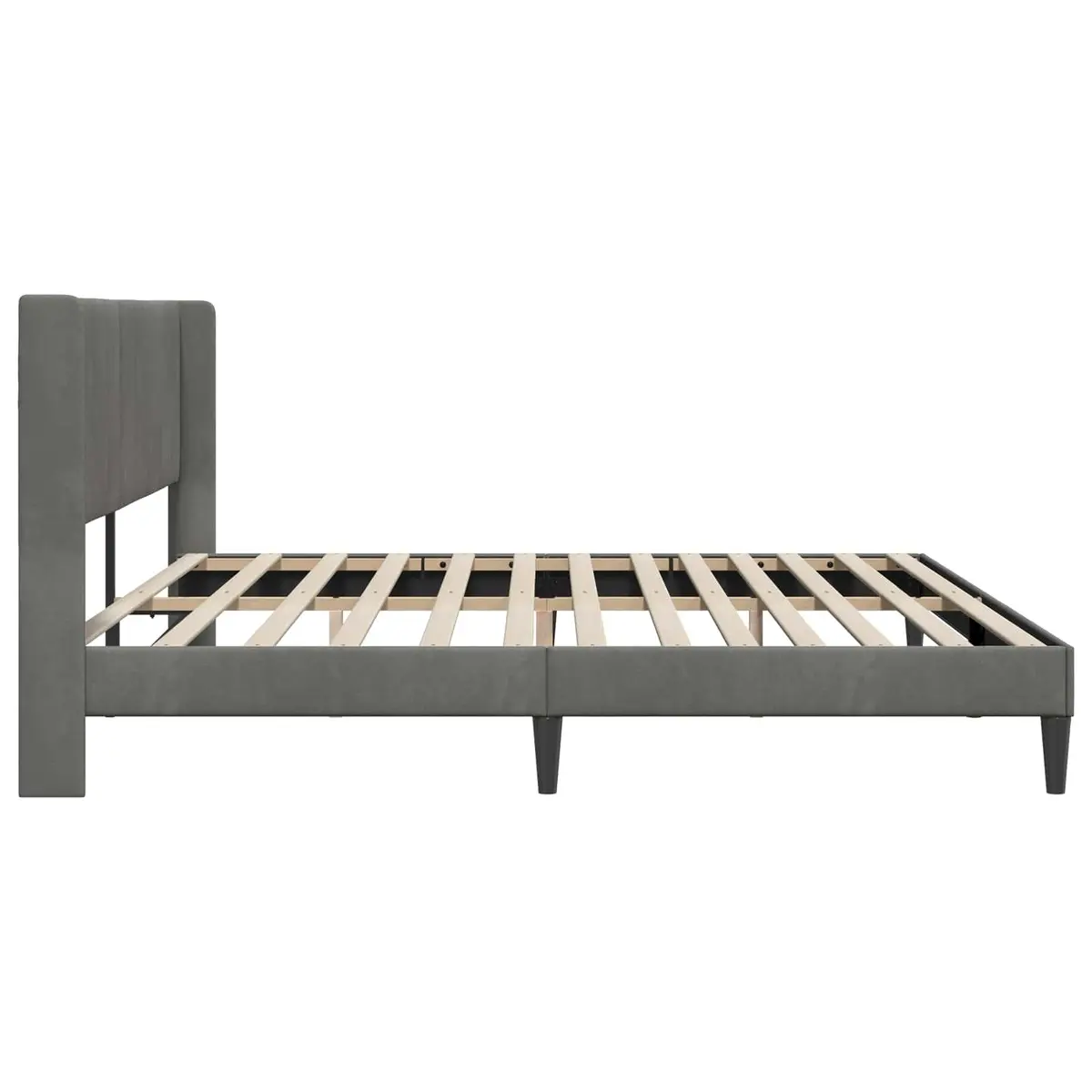 Bed Frame with Velvet Headboard Dark Grey 180 x 200 cm Modern Bedroom Furniture