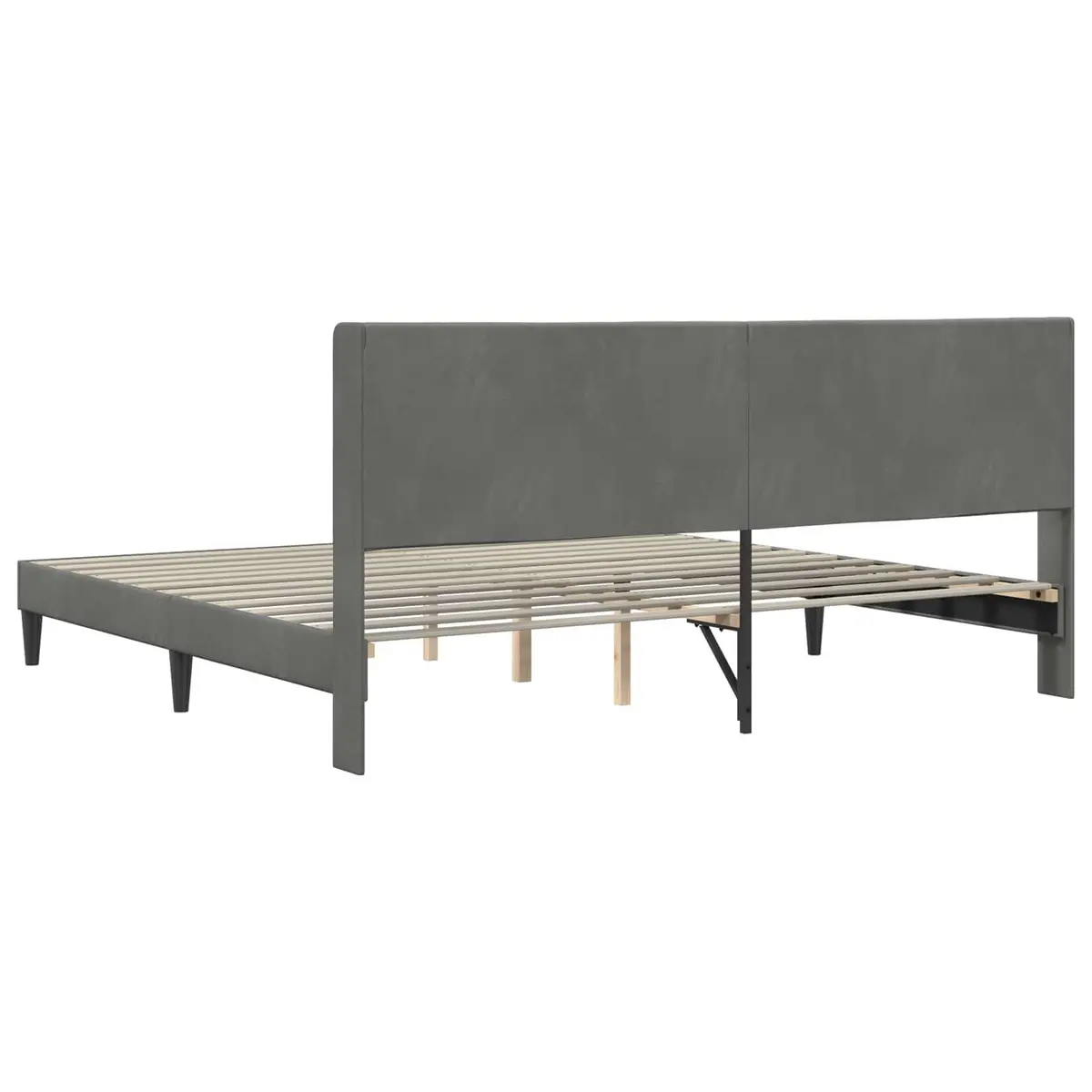 Bed Frame with Velvet Headboard Dark Grey 180 x 200 cm Modern Bedroom Furniture