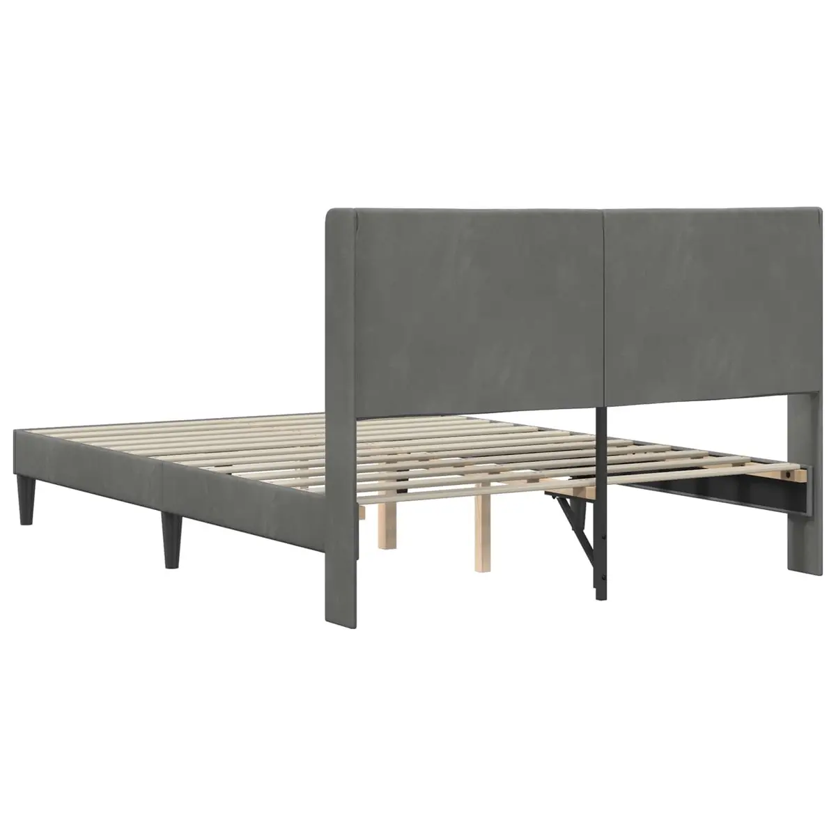 Bed Frame with Velvet Headboard