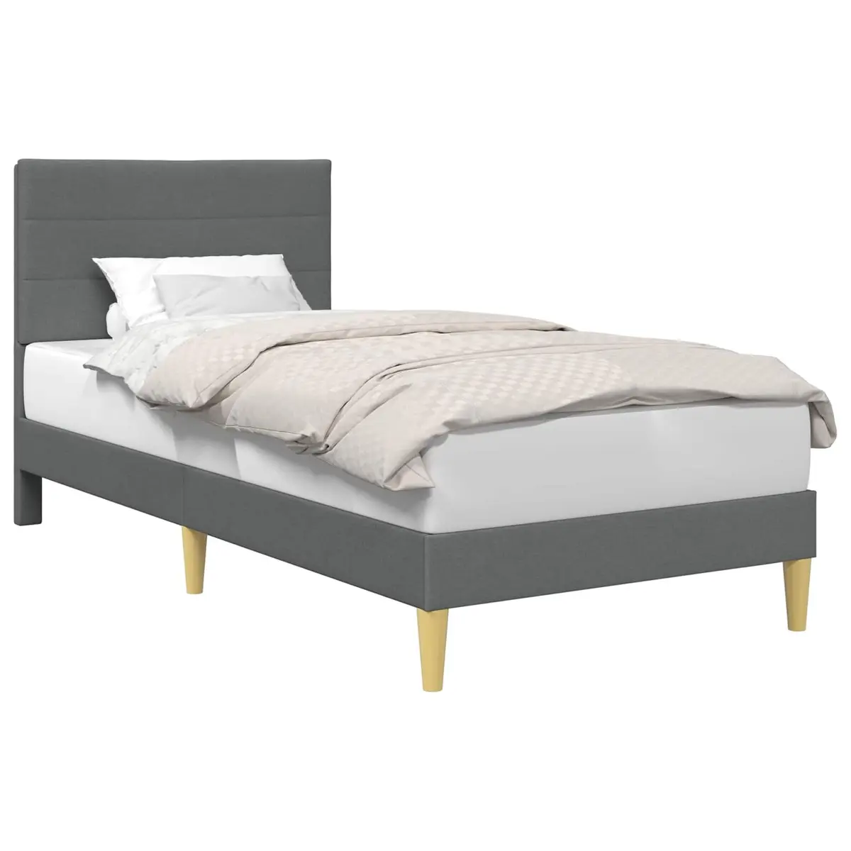 Bed Frame Indoor Bedroom 90 x 190 cm Dark Grey