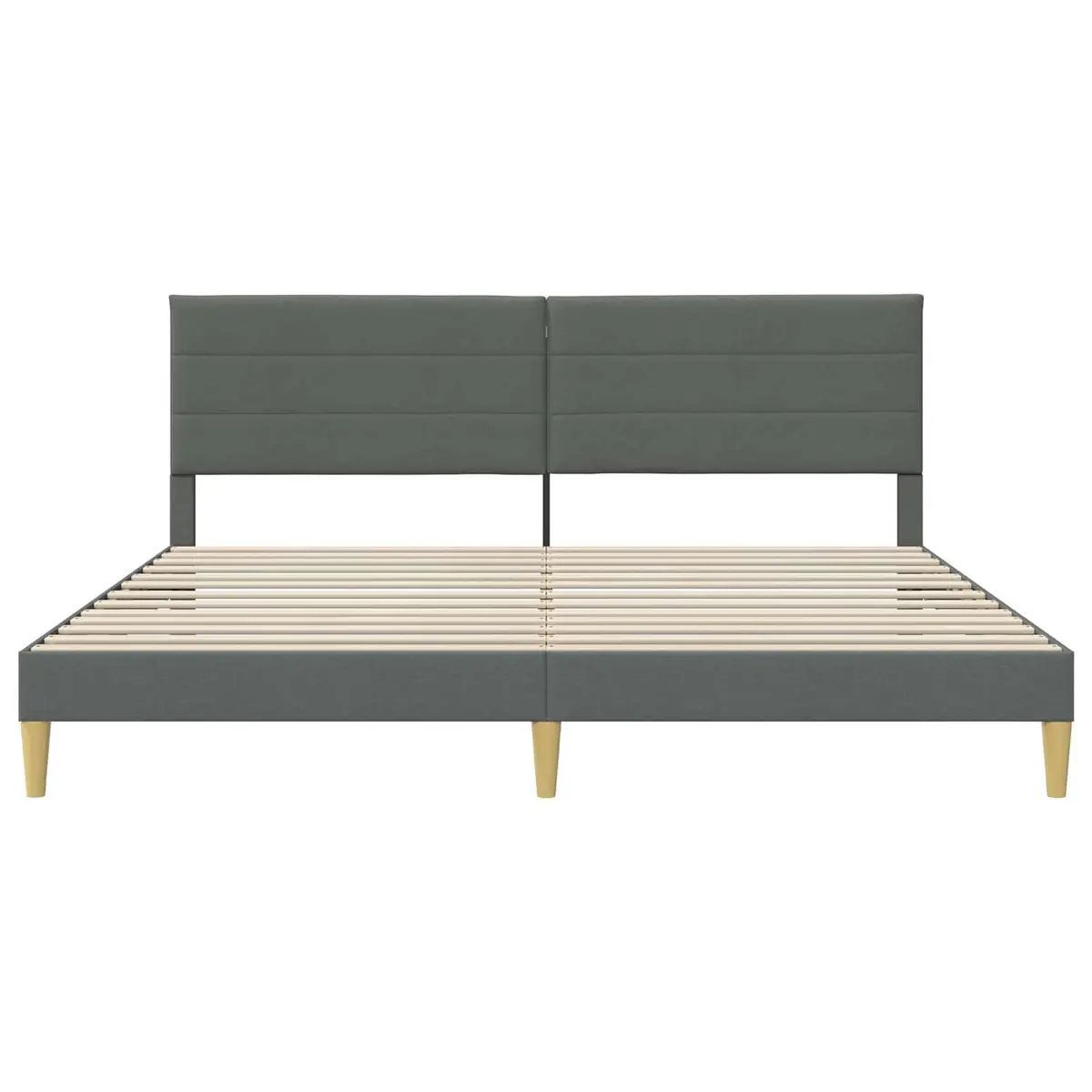 Bed Frame with Fabric Headboard for Bedroom Dark Grey 180 x 200 cm