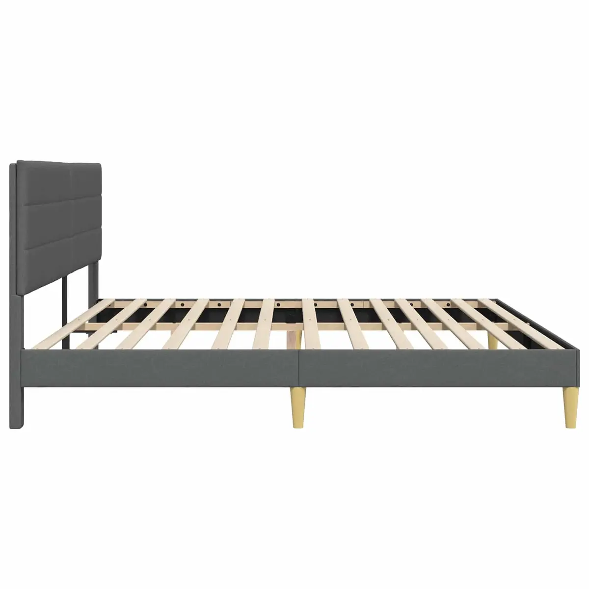Bed Frame with Fabric Headboard for Bedroom Dark Grey 180 x 200 cm