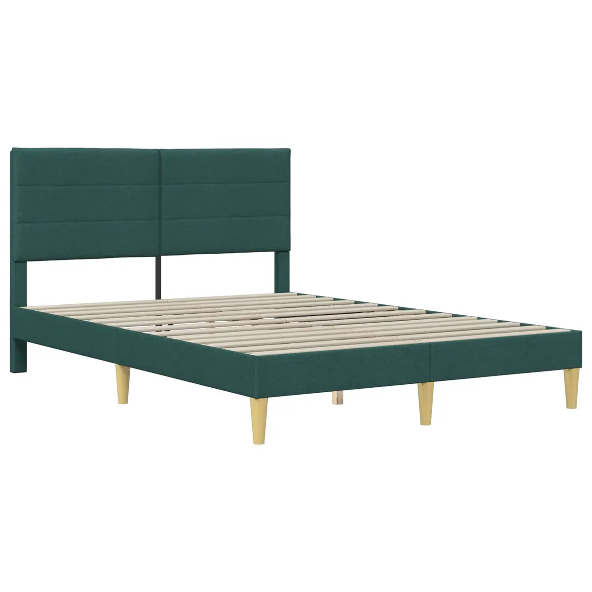 Bed Frame for Bedroom Dark Grey Size with Fabric Headboard