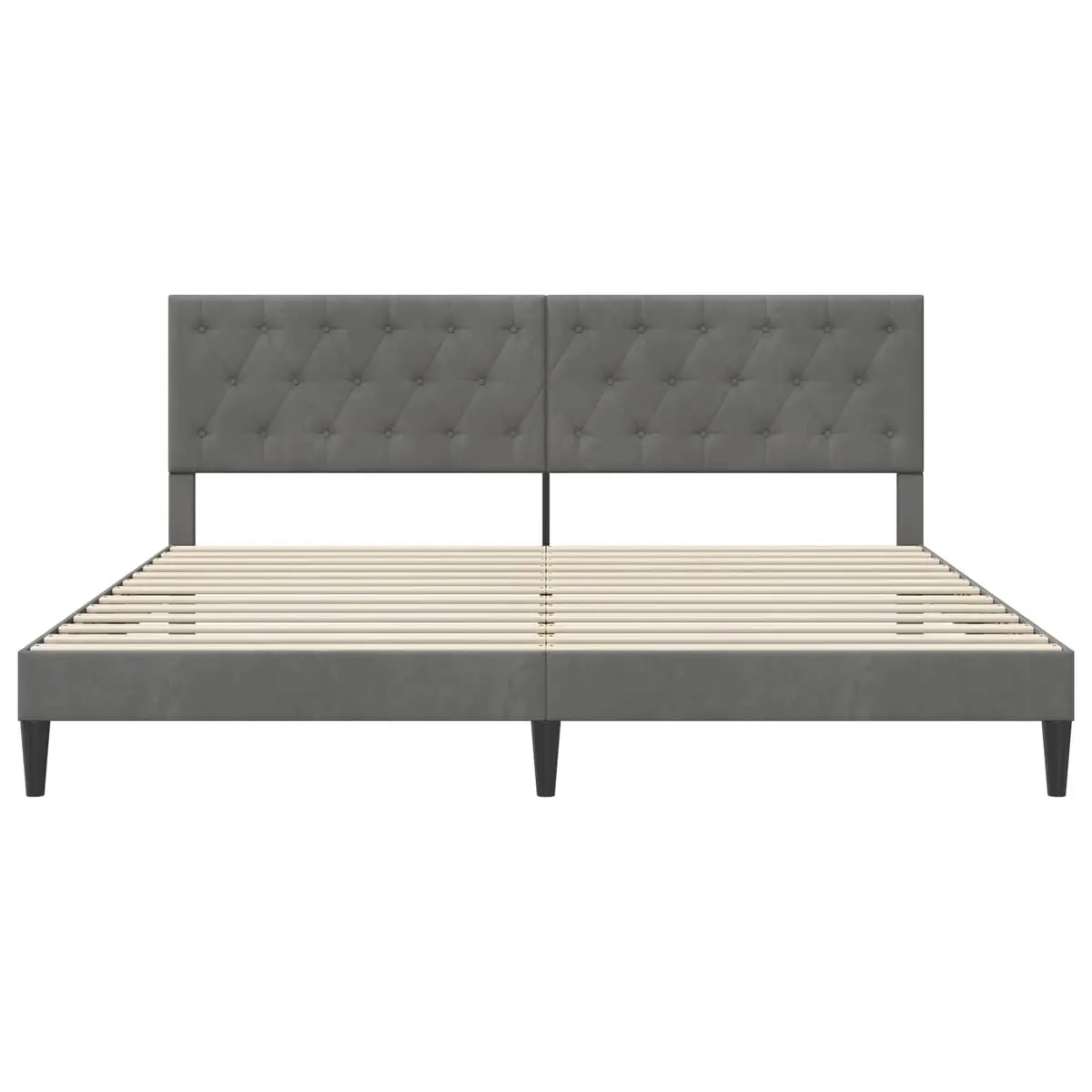 Bed Frame with Velvet Headboard