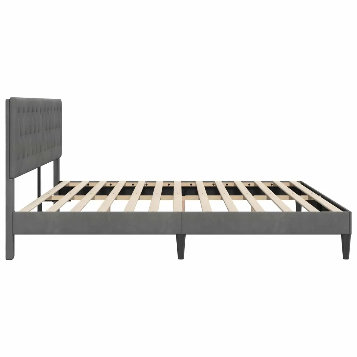 Bed Frame with Velvet Headboard