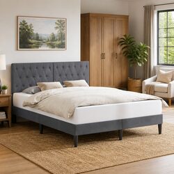 Specifications of Dark Grey Velvet Bed Frame