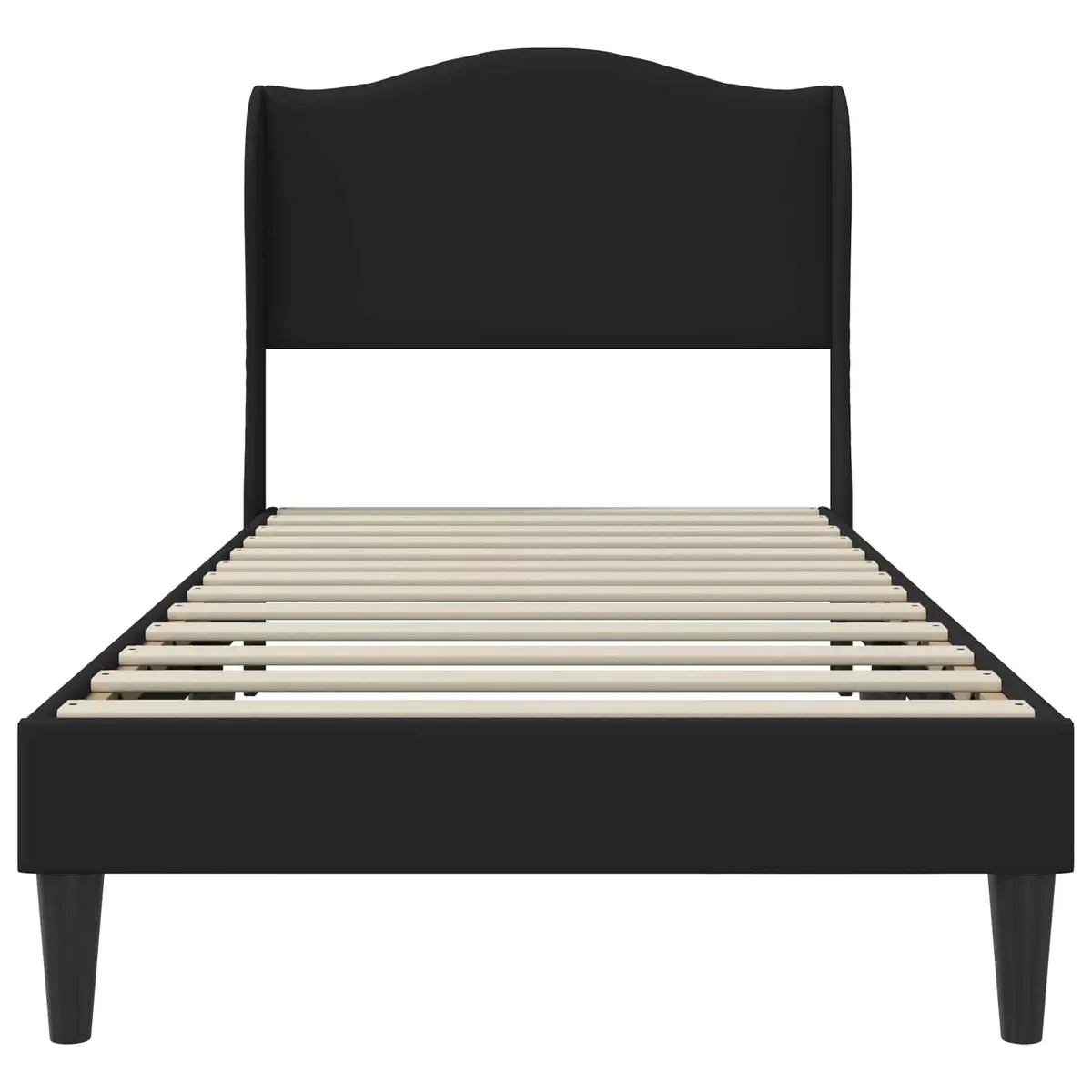 Bed Frame with Headboard Black 90 x 190 cm Modern Bedroom Furniture