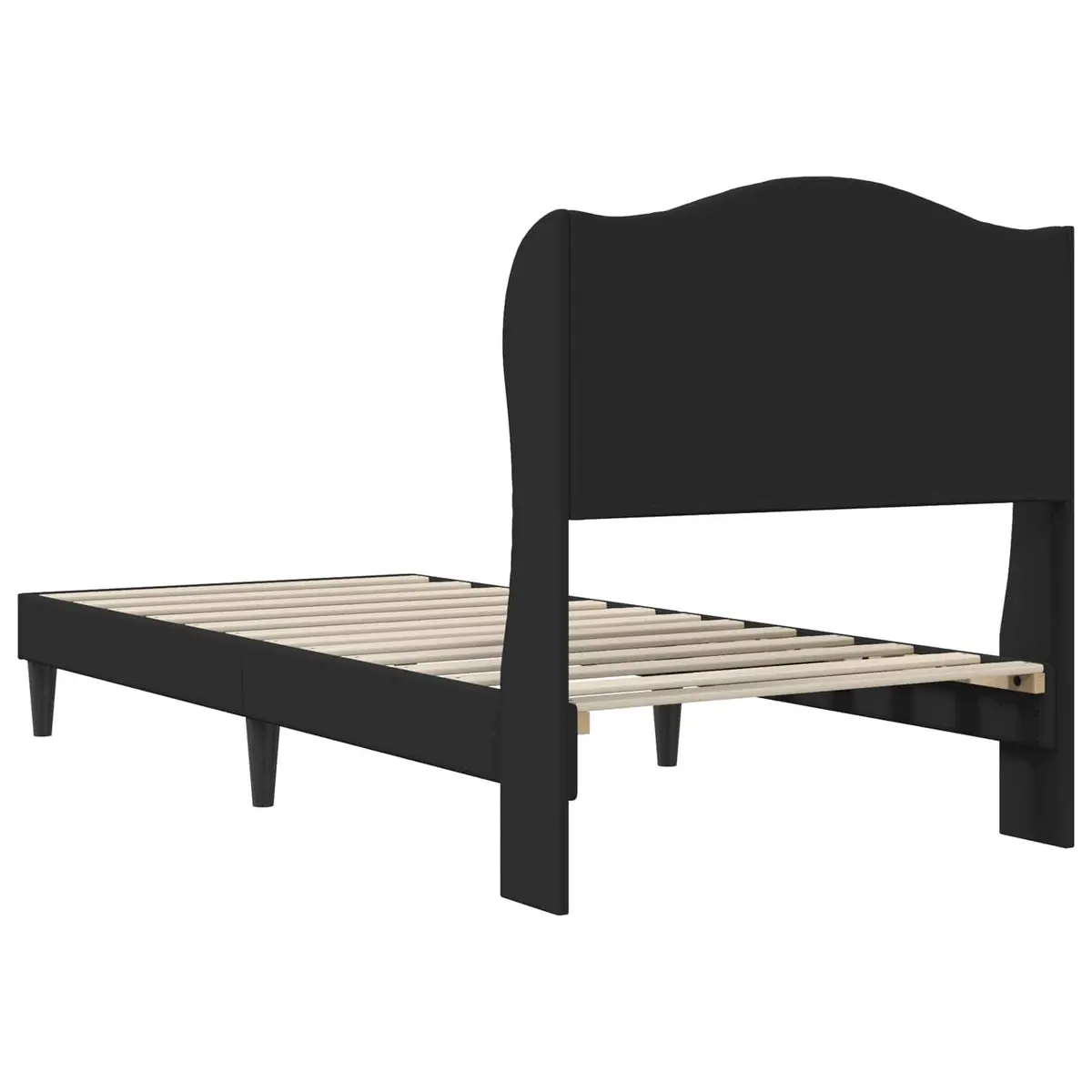 Bed Frame with Headboard Black 90 x 190 cm Modern Bedroom Furniture
