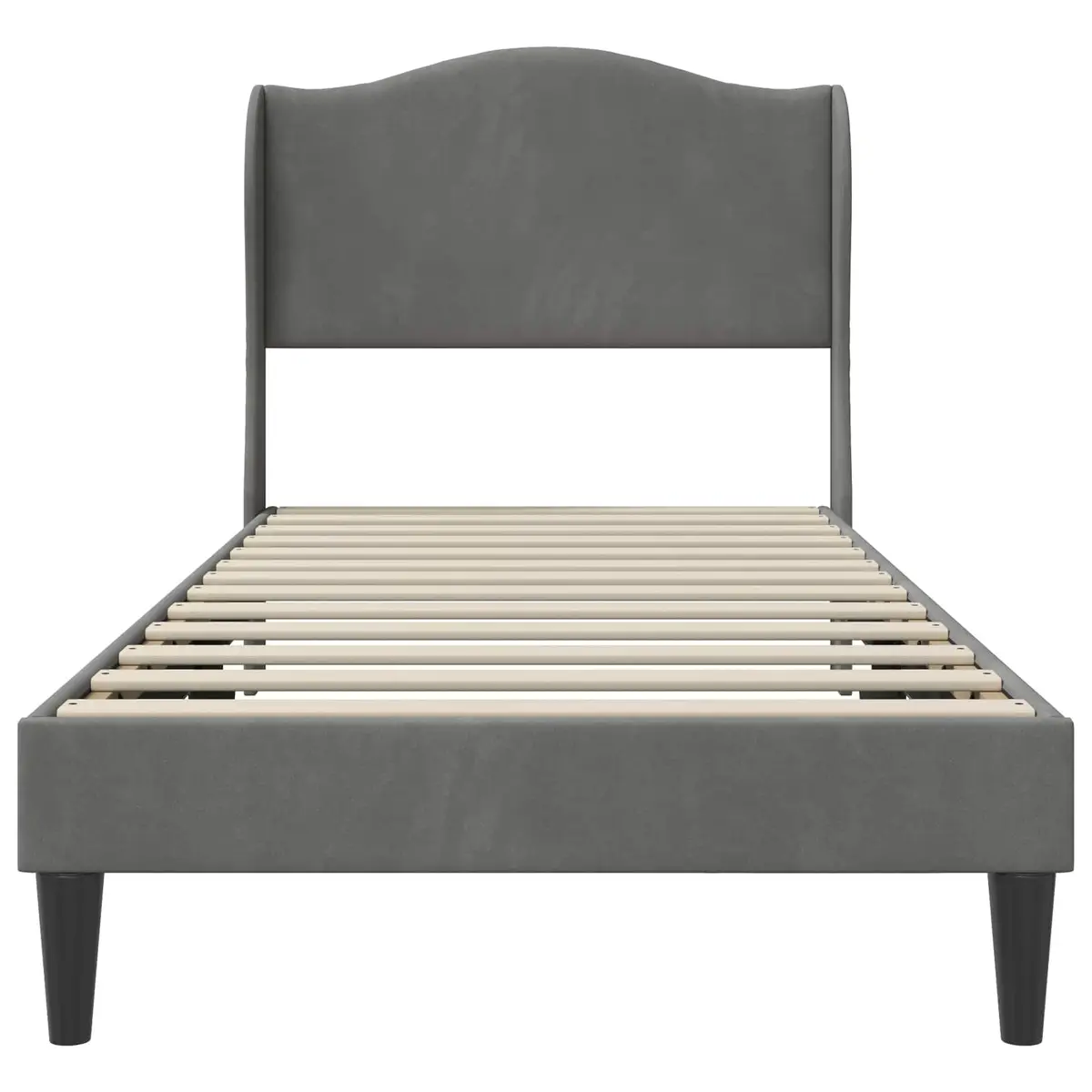 Dark Grey Velvet Bed Frame 90 x 190 cm