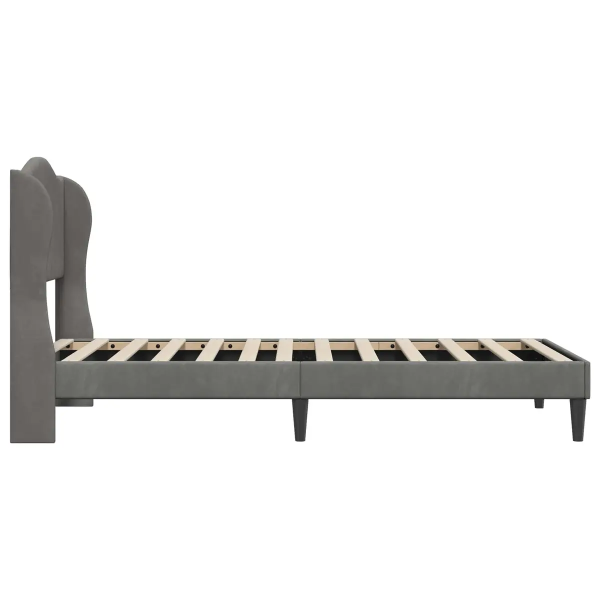 Dark Grey Velvet Bed Frame 90 x 190 cm