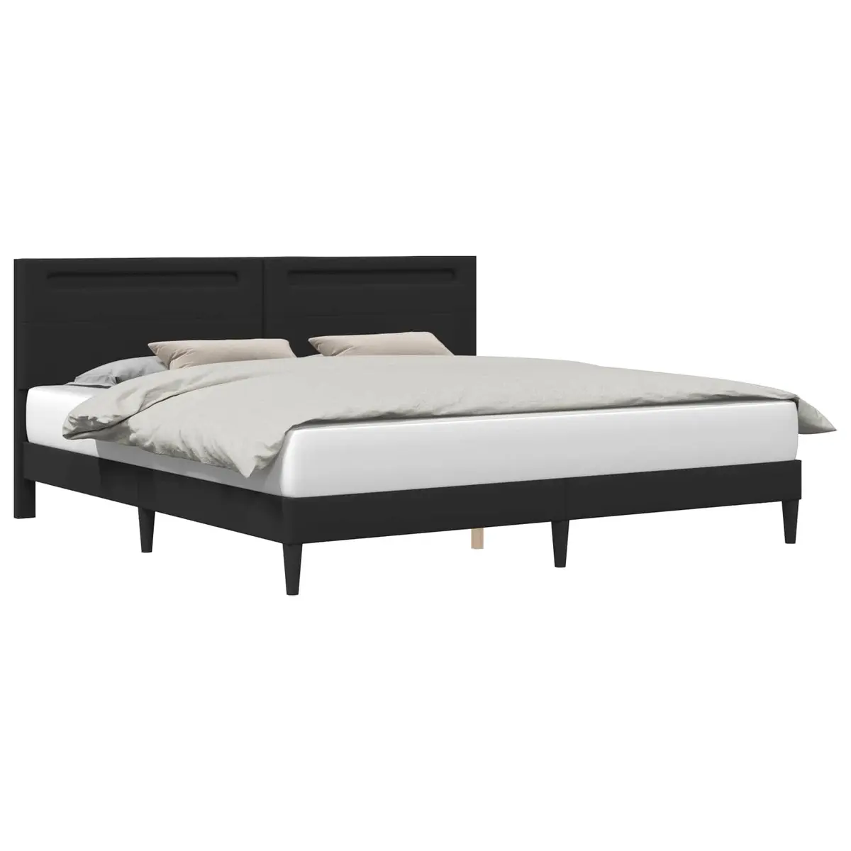 Black Faux Leather Bed Frame 180x200 cm
