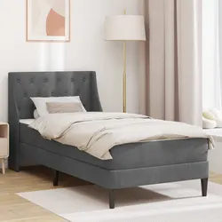 Grey Velvet Bed Frame with Foam Mattress 90 x 190 cm Specifications