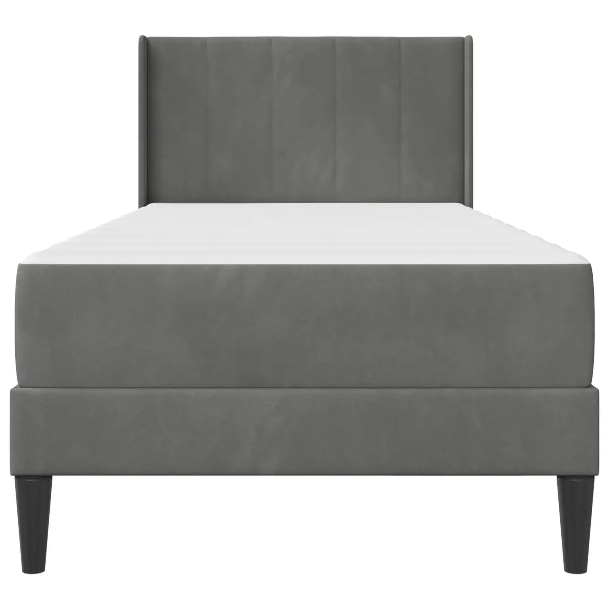 Bed Frame and Mattress Set Grey 90 x 190 cm Velvet